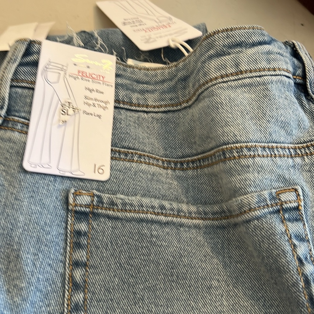 Seven and seven felicity Slim flare, high-rise jeans, blue color, new - Picture 10 of 11